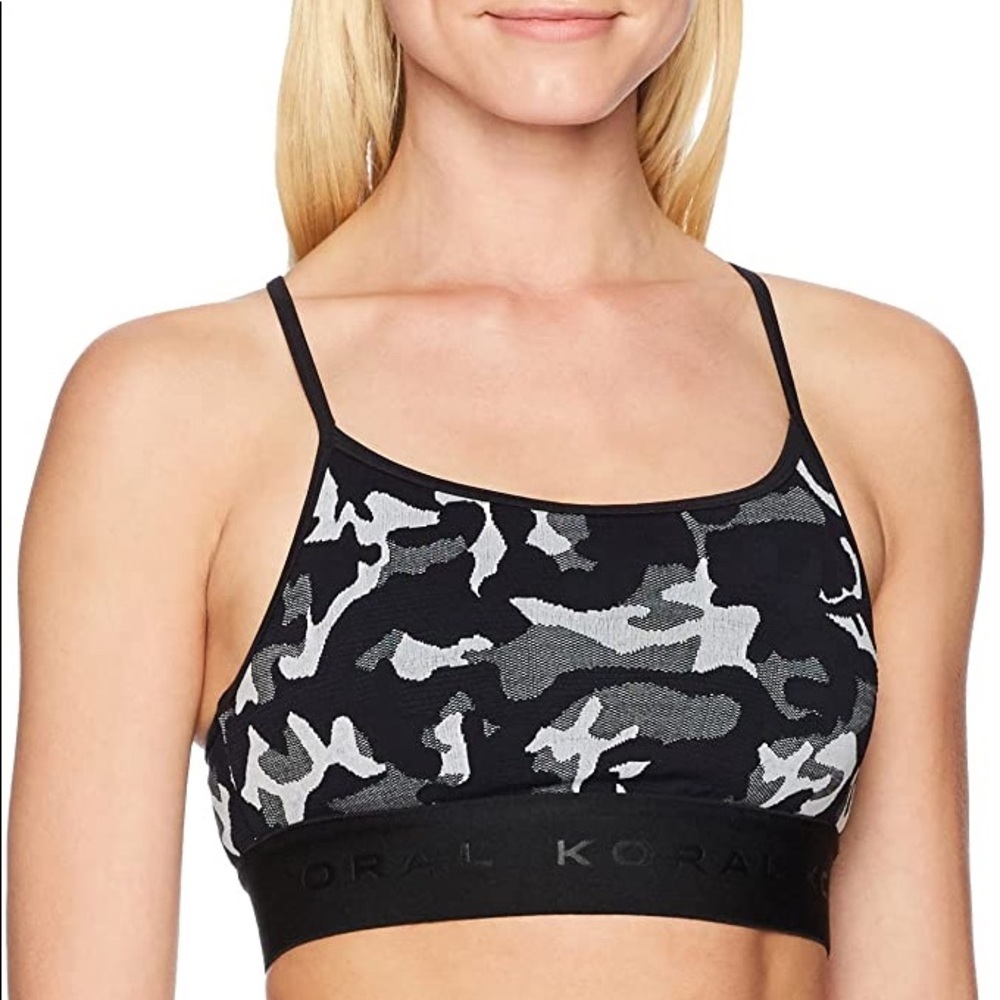 New W/0 tags Koral black/white camo sports bra.